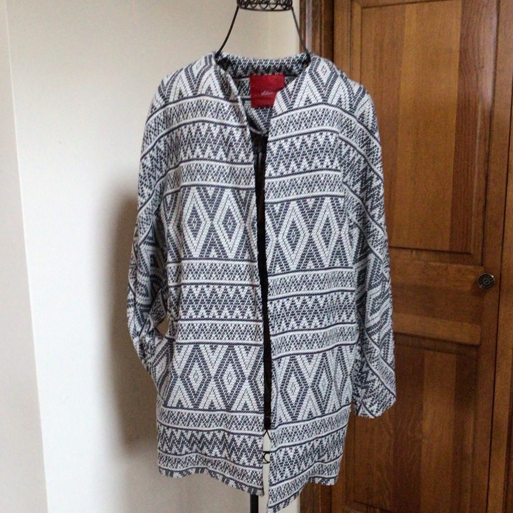 S. Oliver Cotton blend open front jacket, size 6, New